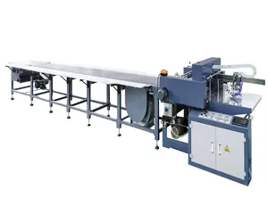 Automatic Paper Gluing Machine Leather Belt Pasting for Box Cover With Feeder gluing sealing machine