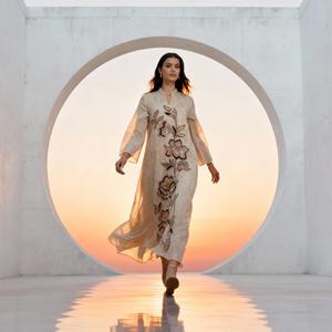 Robe Abaya élégante en polyester brodée sur mesure de luxe en gros pour femmes musulmanes - Product Image 3