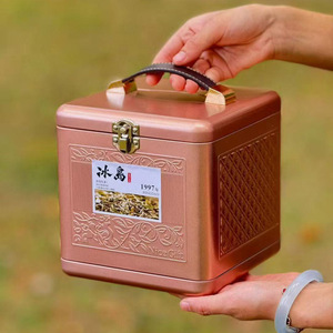 Wholesale <strong>Hinged</strong> <strong>Rectangular</strong> Shape Large Food <strong>Tin</strong> Container Metal Storage <strong>Box</strong> <strong>with</strong> Handle - Product Image 5