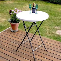 Table de bar à cocktails portable de 60cm de haut Conception en plastique pliante légère pour les événements en plein air pour les fêtes, les repas et les hôtels