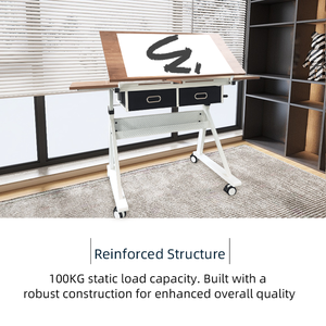 Mesa <span class=keywords><strong>de</strong></span> Dibujo Inclinable con Manivela y Ruedas Giratorias para Diseño Arquitectónico y Estudio en Casa, Superventas - Product Image 3