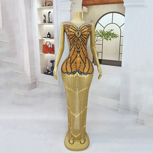 Novance Y5065 Abiti Trendy da Donna con Motivo a Farfalla, Vestito Lungo da Sera, <span class=keywords><strong>Elegante</strong></span> <span class=keywords><strong>Abbigliamento</strong></span> per Feste di Compleanno - Product Image 4