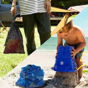 Bolsa de malla negra ecológica y transpirable con cordón para natación, camping, lavandería y pelotas - Product Image 4