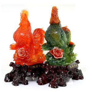 بيع بالجملة تمثال الديك البوليريزين تمثال الديك والديك المطلية بالحيوان تمثال الديك المزخرف من الراتنج - Product Image 3