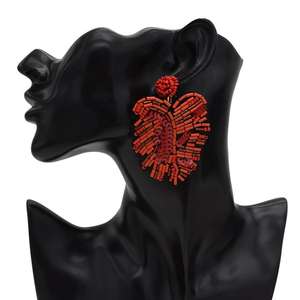 2019ขายร้อนสร้างสรรค์สีเขียวขนาดใหญ่เลื่อมพืชใบปาล์มต่างหู<span class=keywords><strong>เมล็ด</strong></span>ลูกปัด <span class=keywords><strong>Monstera</strong></span> ต่างหู - Product Image 3