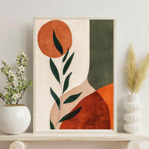 HAOWAI OEM/ODM Lot de 3 ensembles d'art mural de formes neutres imprimés en terre cuite rustiques et modernes affiches d'art mural pour le salon - Product Image 2