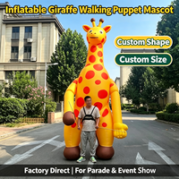 Costume de girafe gonflable avec harnais, résistant au soleil et à l'eau, couleurs personnalisables, 12 pieds, durable, installation facile, pour carnivals en plein air