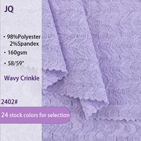 2402 #   Tissu en dentelle texturé ondulé en maille warp, polyester/spandex, imperméable et extensible pour vêtements de mode féminine, vente en gros