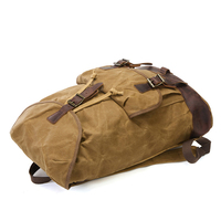 Sac à dos vintage en toile cirée robuste pour homme, sacoche pour ordinateur portable 15,6 pouces, sac à dos de voyage décontracté et tendance