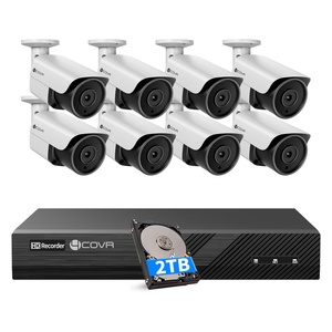 Système de caméra CCTV 4COVR 12mp, <span class=keywords><strong>NVR</strong></span> 8 canaux, disque dur 2 To, vision nocturne AI, audio, étanche, surveillance vidéo extérieure - Product Image 1