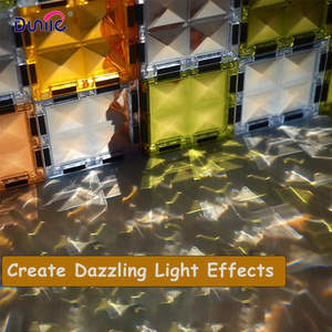 147 piezas de azulejos de construcción magnéticos 3D creativos Pastel con batería LED bloques de construcción magnéticos EN71 ASTM - Product Image 6