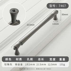 Nordic Light Luxury Gold Solid zinc alloy single-hole handle Cabinet Drawer wardrobe Wholesale door handle furniture <b>hardware</b> - Product Image 2