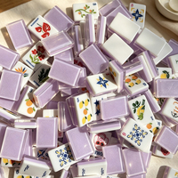 Jeu de Mahjong Américain de Luxe avec Perles Baroques Premium, Tuiles en Acrylique Scintillantes, Clés Dorées Gravées sur Mesure, Jeu de Société de Collection, Cadeau