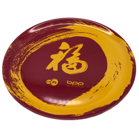 Impression personnalisée Grand plateau de service rond en mélamine avec logo personnalisé en plastique Ensemble de bols en mélamine pour la fête de l'Europe Assiette en mélamine colorée