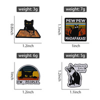 Pew Pew Madafakas émail broche drôle chat avec pistolet blague broche revers Badge bijoux cadeaux pour amie