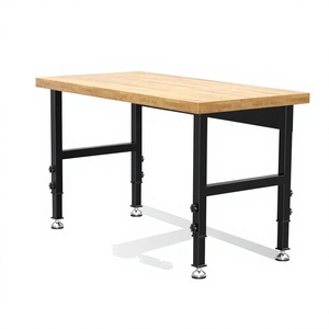 Bancos de Trabajo Modernos de Madera Maciza Personalizables - Escritorio para Computadora Ecológico Ajustable - para Talleres, Oficinas y Garajes - Product Image 3