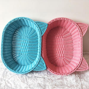 Borunda – lit ovale pour animaux de compagnie, bleu, lavable, imitation rotin, lavage à la main, pour petits animaux de compagnie, cadeau personnel - Product Image 3