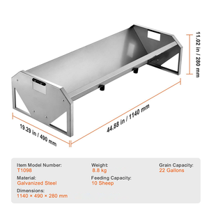 Mangeoire pour bétail en acier <span class=keywords><strong>galvanisé</strong></span> robuste, mangeoire pour fourrage pour moutons, bovins, chevaux, chèvres, porcs, hangars agricoles, équipement d'élevage - Product Image 2
