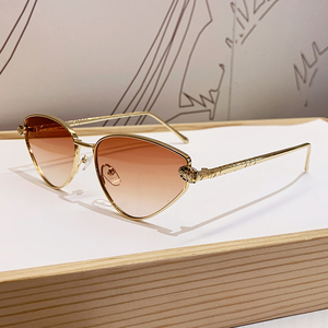 Lunettes de soleil de luxe œil de chat <span class=keywords><strong>serpent</strong></span> doré pour femme, monture triangulaire rétro, verres dégradés, protection UV400, lunettes de créateur tendance - Product Image 4