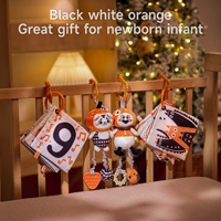 Tumama enfants noir et blanc suspendu hochet livre jouet ensemble bébé début livre éducatif mignon Animal poussette suspendu hochet bébé jouets