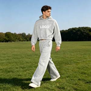 Cropped hoodie men's <b>sets</b>,3D Embroidered acid washed Hot rhinestone Hoodie <b>Sweatpants</b> <b>Sets</b> for Men,Cotton Tracksuit men clothes - Product Image 1