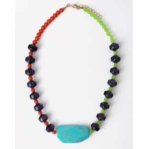 Collar de Cadena con Cuentas Turquesas Retro, Joyería de Moda Hecha a Mano, Estilo Transfronterizo, Regalo Único para Mujer, Moderno - Product Image 6