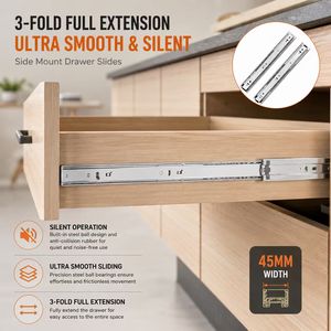 Guide per cassetti a estrazione totale con cuscinetti a sfera, 300mm 500mm, per ferramenta per <span class=keywords><strong>mobili</strong></span> - Product Image 6