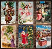 Plaque Métallique Vintage de Noël 8x12 Pouces, Décoration Murale Rétro Père Noël et Crèche, Affiche Artistique, Cadeau de Fêtes pour Maison, Bar, Restaurant