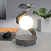 Lampe Flottante, Veilleuse d'Ambiance RGB à Recharge sans Fil pour Téléphone Portable, Lampe de Table Suspendue et Rotative
