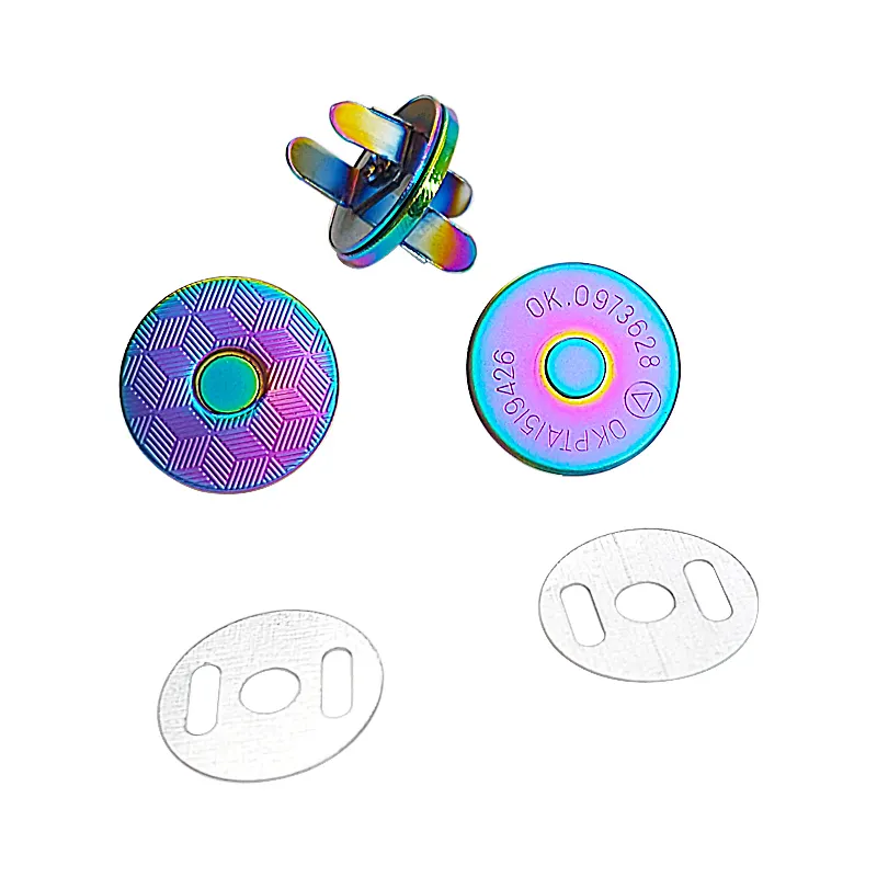 Flatback Round Strong Magnet Snap Color Metal Magnetic Button For Clothing and Bags