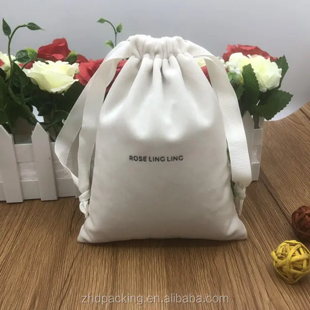 Hochwertige Großhandel Custom Günstige Lange Große Kordel zug Beauty Make Up Tasche Weiche Luxus Big Velvet Pouch