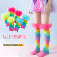 Chaussettes montantes pour enfants à motif papillon, tendance, en tricot Spandex/Coton pour filles, idéales pour les fêtes d'Halloween et les spectacles