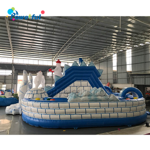 Ngoài trời tổ chức sự kiện trang trí Snowman thư bị trả lại trượt tùy chỉnh tuyết nhà chủ đề <span class=keywords><strong>Inflatable</strong></span> lâu đài bouncy để bán - Product Image 3
