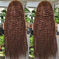 Pelucas de Cabello Humano Virgen Brasileño Rizado Birmano al por Mayor con Encaje Frontal para Mujeres Negras, Peluca Frontal Completa HD Barata