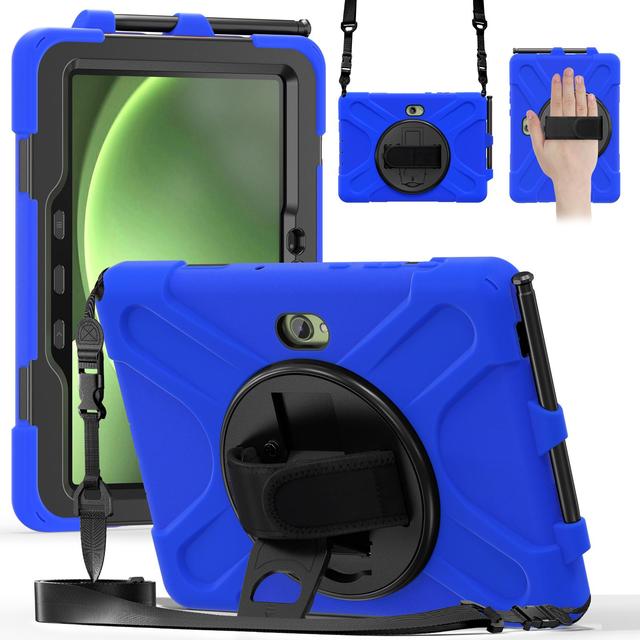 Armor Silicone Back Cover for Samsung Tab Active 5 4 Pro 10.1 T540 T545 T547 T630 T636 T636 X350 X356 Hand Shoulder Strap Case