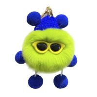 Porte-clés en peluche fait main, mignon et original, en fausse fourrure de lapin Rex, pour clés de voiture, sac ou sac à dos