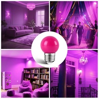 Ampoule LED G45 Décorative 1W en Plastique E27 Lumière Colorée, Lampe de Fête Sept Couleurs pour Décoration de Noël et Fêtes