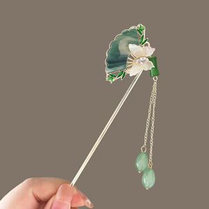 Horquilla de Pelo Estilo Chino para Mujer, Exquisita Horquilla con Diseño de Abanico, Elegante Horquilla de Pelo Estilo Chino Vintage para Mujer, Joyería Antigua - Product Image 1