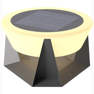 Colonne solaire lampes extérieur étanche jardin clôture solaire porte capuchon lumière <span class=keywords><strong>lampe</strong></span> frontale pour patio décor - Product Image 4