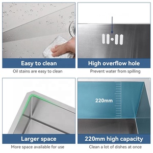Mouhoti อ่างล้างจานสีโรสโกลด์ fregadero de cocina <span class=keywords><strong>tarja</strong></span> fregadero acero INOX บ้านและห้องครัวสองชาม201/304อ่างล้างจานสแตนเลส - Product Image 5