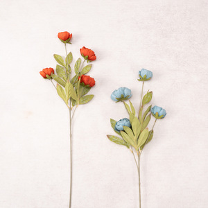 Soft-tone 4-head Single <b>Branch</b> Peony Silk Flowers Home <b>Decor</b> Wedding Banquet Floral Arrangements Window Displays - Product Image 5