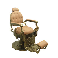Fauteuil de barbier réglable de style rétro de luxe, inclinable hydrauliquement pour salons professionnels avec repose-pieds