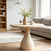 Tables basses en marbre travertin naturel véritable, tables basses modernes de luxe en travertin pour salon