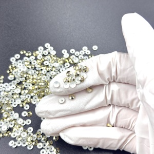 Strass thermocollants holographiques de luxe, dorés clairs, à trou central, à dos plat, 4 mm, de haute qualité, sans nickel, écologiques, pour vêtements - Product Image 5
