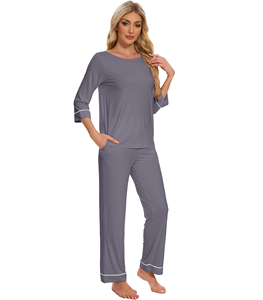 Sleepwear RTS Stock Clearance Women's <b>Sleeveless</b> <b>Nightdress</b> Stock Clearance Bamboo Sleep Women Pajamas Wholesale Ready Stock - Product Image 5