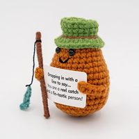 Chapeau de pêcheur en crochet fait main en forme de pomme de terre, en fil, objet de collection, cadeau d'anniversaire, décoration de bureau
