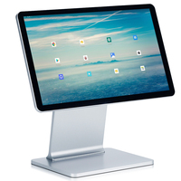Terminal Punto de Venta Táctil Ultra Delgado de Aluminio Plateado de 15.6 Pulgadas, Android, con Soporte de Escritorio, Sin Ventilador, Pantalla Táctil Estable, Personalizable