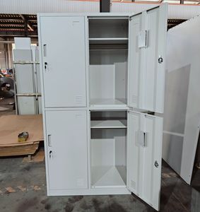 Armoire de rangement en acier pour vêtements, 2 niveaux, 4 portes, placard, garde-robe, métal, vestiaire de gym, école - Product Image 1