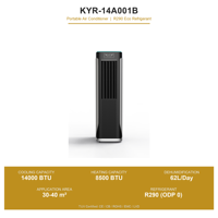 Climatiseur portable 14000 BTU, refroidissement et chauffage, déshumidification, ventilation, réfrigérant R290, télécommande, 323-431 pieds carrés