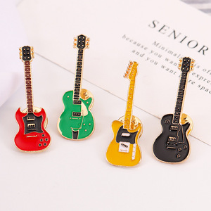 Gitar warna-warni antik Pin Enamel logam instrumen musik kecil bros kartun Pin klub lencana di tas baru - Product Image 5